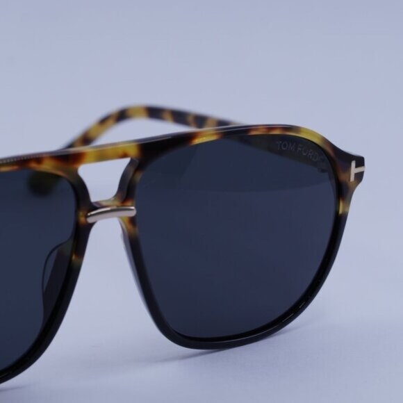 Tom Ford FT1026 05A Bruce Sunglasses Black/Havana Aviator Frame, Smoke Lenses - Picture 5 of 10